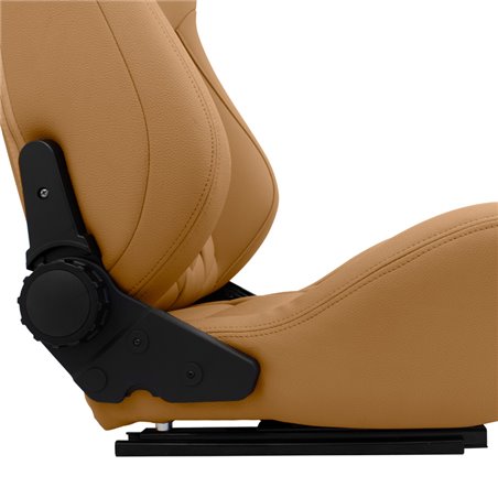 Siège baquet 'GK' - Beige Simili Cuir - Dossier régable - incl. glissières