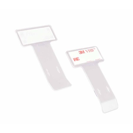 Clip universel pour tickets/carte bancaire/support de carte de stationnement 75x40x2mm - Auto-adhésif - Set de 2 pièces