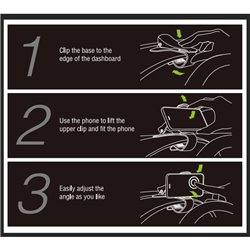 Supporte Smartphone/Telephone/PDA/iPod Promata universelle 'Clip' - Look-Carboné - Patented