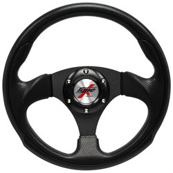 Volant sport universel 'Eruption' - Ø295mm - Cuir-PU noir + Rayons noir