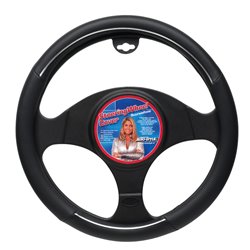Housse de volant universel - Noir/Bord Chromé