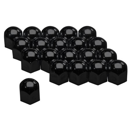 Set de couvres écrous de jantes - Acier Noir - 17mm - set de 20 pièces