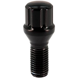 Boulon de roue M12x1.50 Noir - 6-Spline - Conique - Longueur 24mm