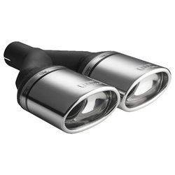 Ulter Sport Embout d'échappement - Ovale Double 120x80mm Incliné Type 2 - Longueur 250mm - Montage ->50mm - Inoxydable