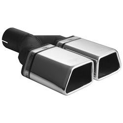 Ulter Sport Embout d'échappement - Trapèze Double 86x54mm - Longueur 200mm - Montage ->50mm - Inoxydable