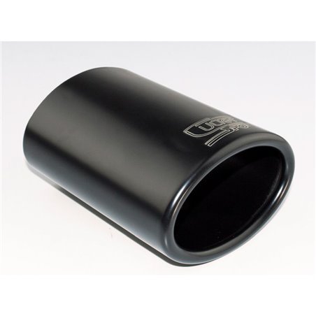 Ulter Sport Embout d'échappement - Ovale 95x65mm - Longueur 120mm - Montage 40-55mm - Inoxydable Noir