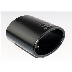 Ulter Sport Embout d'échappement - Ovale 120x80mm - Longueur 120mm - Montage 50-70mm - Inoxydable Noir