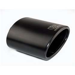 Ulter Sport Embout d'échappement - Ovale 120x80mm Incliné - Longueur 120mm - Montage 50-65mm - Inoxydable Noir