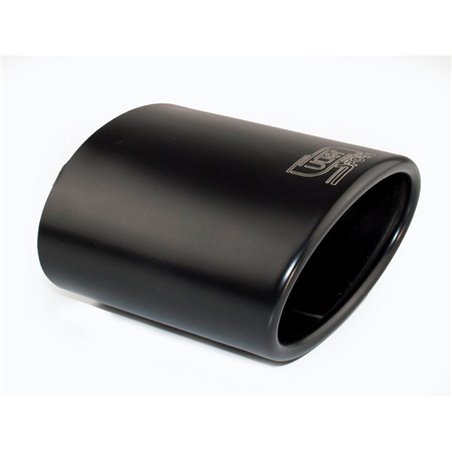 Ulter Sport Embout d'échappement - Ovale 120x80mm Incliné - Longueur 120mm - Montage 50-65mm - Inoxydable Noir