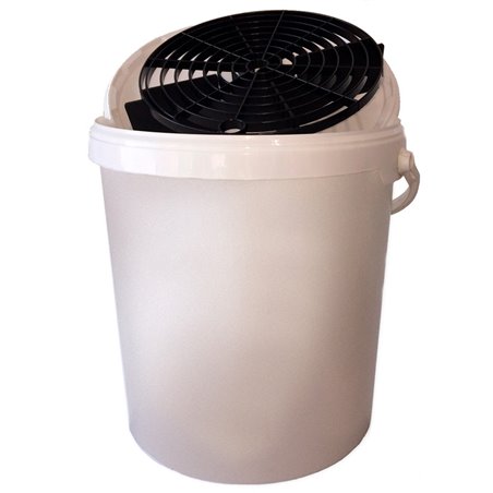 Seau lavage de voiture 15L Blanc + Couvercle + Grit/Grille