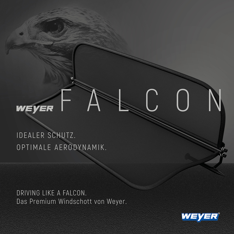 Coupe vent Universel Weyer Falcon Premium - 1-pièce - Small - 104x42cm.