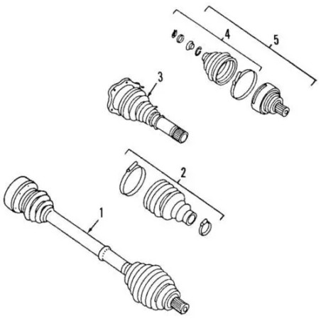 Manchon de protection d'articulation avant intérieur pour VW Audi Seat Skoda