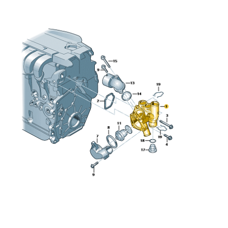 Boîtier de Thermostat de Liquide de Refroidissement pour Moteur 6 Cylindres OEM VW Volkswagen 022121117C Boîtier de Thermostat de Liquide de Refroidissement pour Moteur 6 Cylindres OEM VW Volkswagen 022121117C