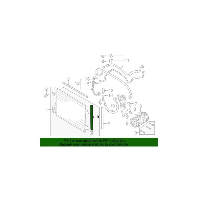 Récepteur déshydratant de climatisation Audi TT Quattro 2006-2015 d'origine 1K0-298-403-A