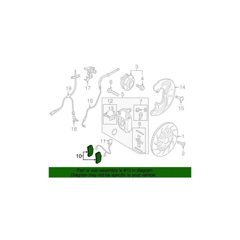 Jeu de plaquettes de frein avant d'origine Audi 2012-2013 TT RS Quattro Base RS 8J0-698-151-K