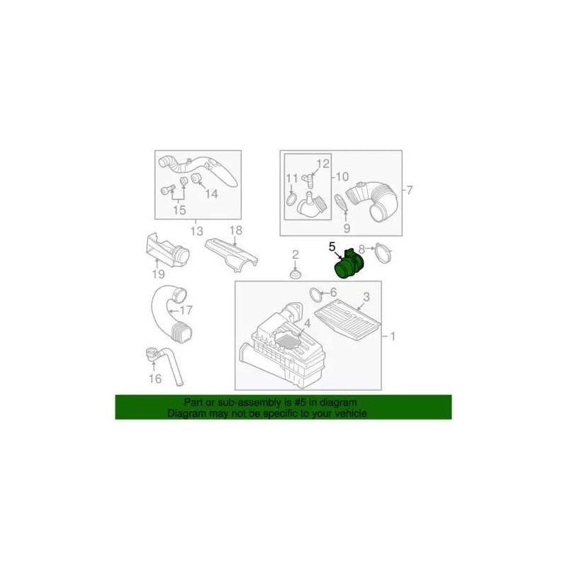 Capteur de débit d'air massique Audi d'origine 03G-906-461-C