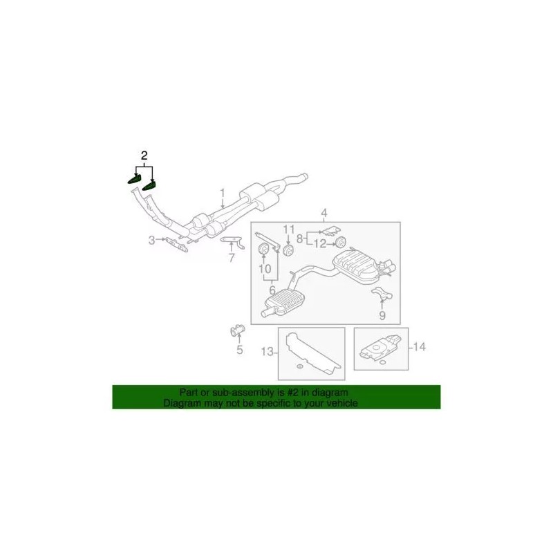 Convertisseur d'échappement et joint de tuyau Audi A3 Quattro 2006-2009 3D0-253-115-E