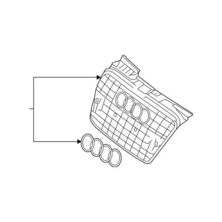 Grille centrale d'origine Audi 8E0-853-651-J-1QP Grille centrale d'origine Audi 8E0-853-651-J-1QP