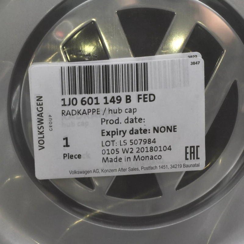 NOUVEAU OEM Volkswagen 1999-2006 Golf Jetta Enjoliveur Central 1J0-601-149-B-FED