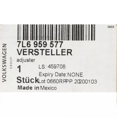 Moteur de rétroviseur latéral VW Volkswagen Touareg 2008-2010 GENUINE OEM 7L6959577A Moteur de rétroviseur latéral VW Volkswagen Touareg 2008-2010 GENUINE OEM 7L6959577A