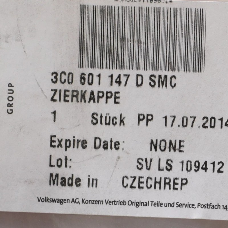 Enjoliveur de roue 16" VW Volkswagen Eos Passat 2009-2011 OEM GENUINE 3C0601147DSMC