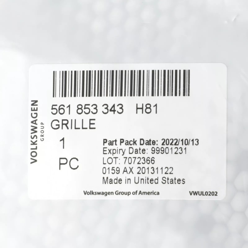 Nouvelle plaque de support de calandre OEM Volkswagen Tiguan Passat 2012-2018 561-853-343-H81