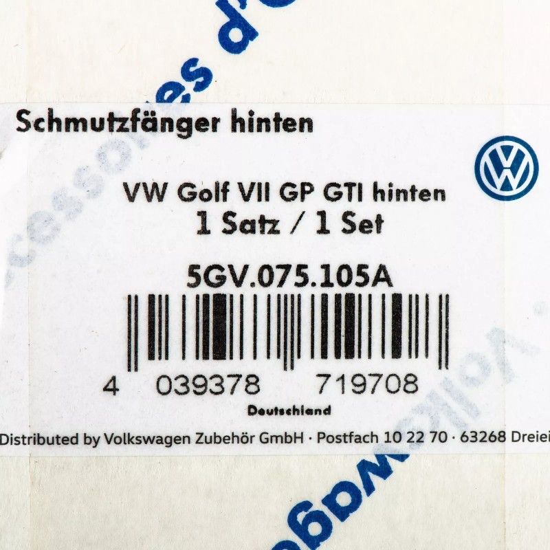 Nouveaux garde-boue arrière noirs OEM 18-21 VW Volkswagen GTI 5GV075105A