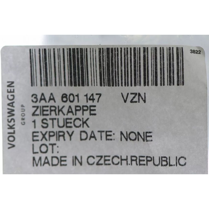 Enjoliveur de roue 16" OEM NEUF pour VW Volkswagen Eos 2011-2012 et Passat 2012 3AA601147VZN