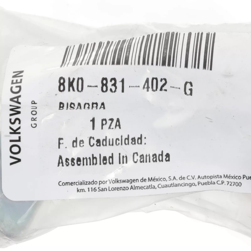 Nouvelle charnière supérieure OEM Volkswagen 2011-2018 e-Golf GTI Touareg 8K0-831-402-G