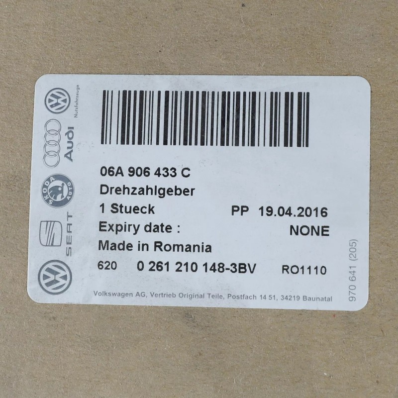 Genuine Audi 1998-2006 A4 Quattro TT Crankshaft Position Sensor 06A-906-433-C