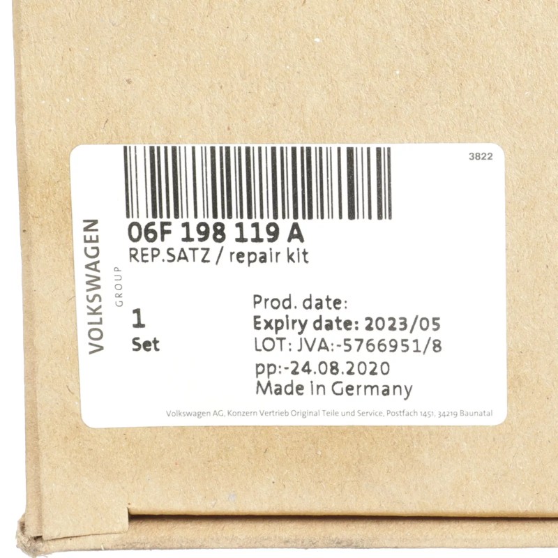 Kit de courroie de distribution moteur Audi d'origine 2005-2013 A3 A4 A6 06F-198-119-A