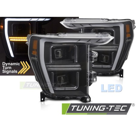 LED HEADLIGHTS TUBE LIGHT BLACK fits FORD F150 MK14 20-23
