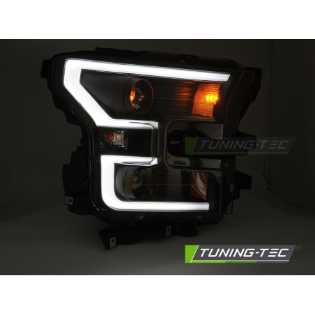 HEADLIGHTS TUBE LIGHT DOUBLE BLACK fits FORD F150 MK13 14-17 HEADLIGHTS TUBE LIGHT DOUBLE BLACK fits FORD F150 MK13 14-17