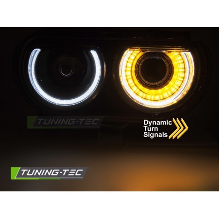 HEADLIGHTS BLACK DRL fits DODGE CHALLENGER 08-14 HEADLIGHTS BLACK DRL fits DODGE CHALLENGER 08-14