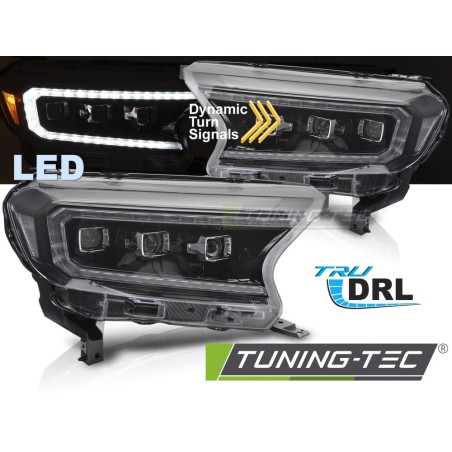 HEADLIGHTS LED BLACK fits FORD RANGER V 16-22 HEADLIGHTS LED BLACK fits FORD RANGER V 16-22