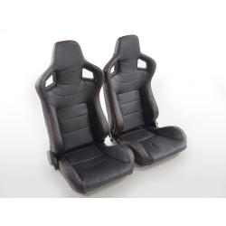 Sièges sport FK Sièges auto demi-coque en cuir synthétique aspect carbone noir