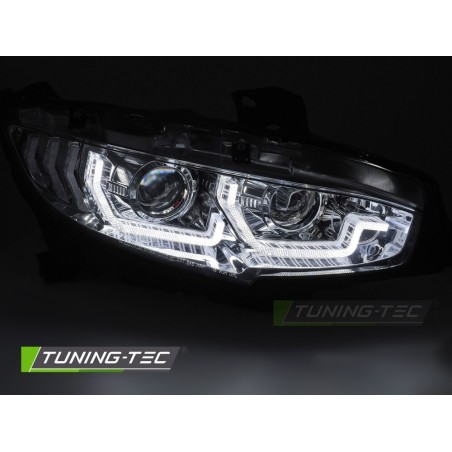 HEADLIGHTS CHROME DRL SEQ fits HONDA CIVIC X 16-21