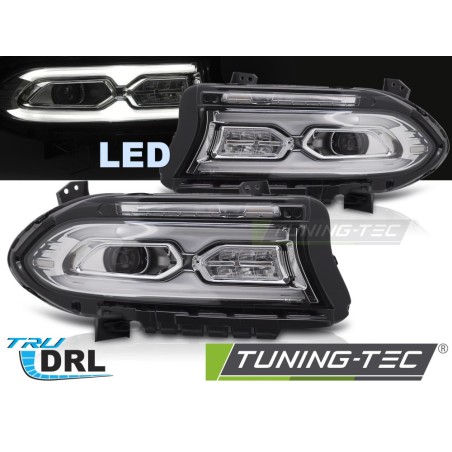 FULL LED HEADLIGHTS CHROME fits DODGE CHARGER 14-23 FULL LED HEADLIGHTS CHROME fits DODGE CHARGER 14-23