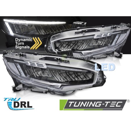 FULL LED HEADLIGHTS BLACK fits HONDA CIVIC X 16-21 FULL LED HEADLIGHTS BLACK fits HONDA CIVIC X 16-21