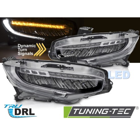FULL LED HEADLIGHTS BLACK fits HONDA CIVIC X 16-21 FULL LED HEADLIGHTS BLACK fits HONDA CIVIC X 16-21
