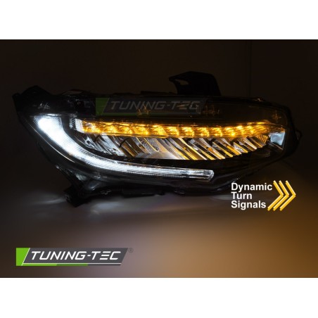 FULL LED HEADLIGHTS BLACK fits HONDA CIVIC X 16-21 FULL LED HEADLIGHTS BLACK fits HONDA CIVIC X 16-21