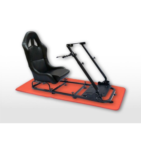 Simulateur de course de siège de jeu FK eGaming Seats Monaco noir avec tapis rouge