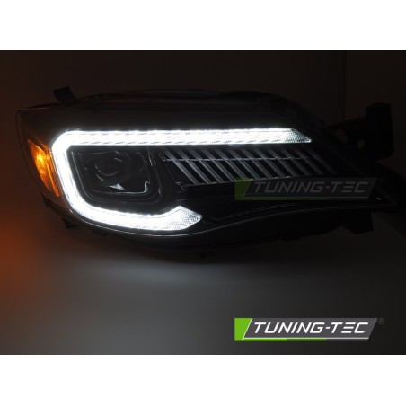 LED HEADLIGHTS TUBE LIGHT BLACK fits SUBARU WRX 08-14