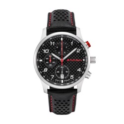 Chronographe Audi Sport Homme en Carbone et Cuir Noir 3101900500