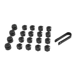 Capuchons de Boulons de Roue Antivol Skoda Originaux Noir Satiné Mat