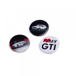 Badge Original Volkswagen "J'aime Ma GTI" - Lot de 3 Pins Logo VW Golf GTI 5G1087703A