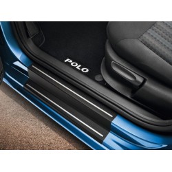 Film de protection pour seuils de porte VW Polo 6R/6C 2 portes noir/argent