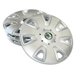 Enjoliveurs d'Origine Skoda Yeti 16 Pouces Argentés pour Jantes en Acier 6Jx16