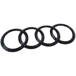 Emblème Audi Anneaux Autocollant Blackline Édition Noire Brillant