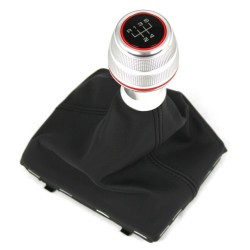 Pommeau de levier de vitesse en aluminium Audi A3 8V noir couture cuir sport 5 vitesses